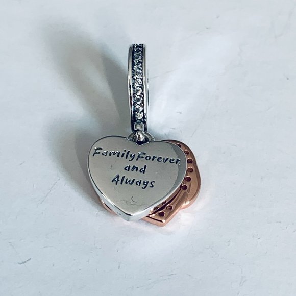 Pandora 2Tone Sparkling Infinity Heart Dangle Charm 788878C01 - Picture 2 of 7